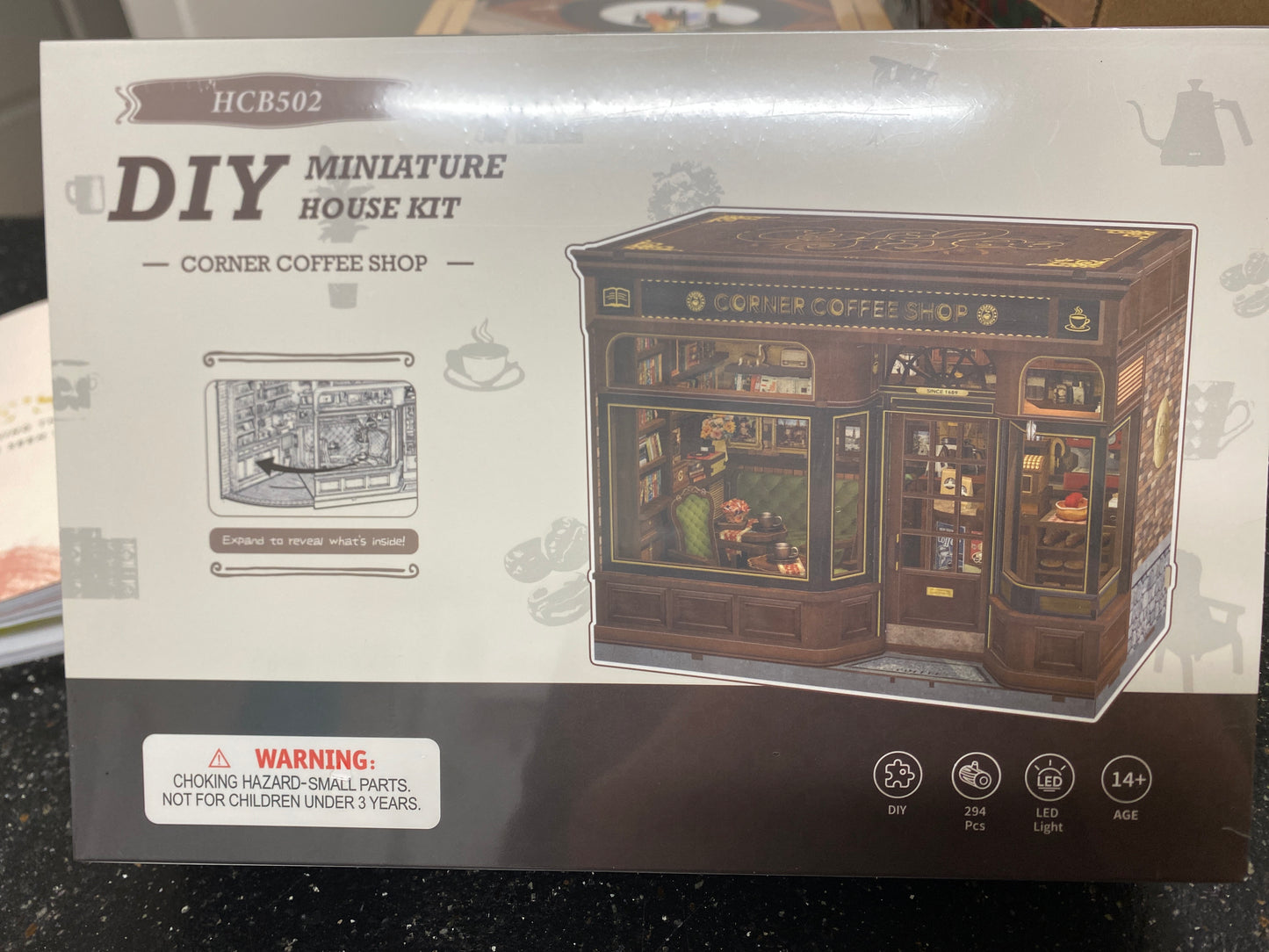 DIY Mini House Kit -Corner Coffee Shop