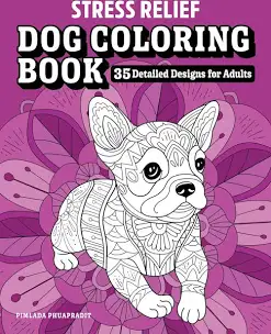 Stress Relief Dog Colouring Book